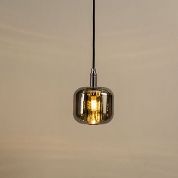Cubie Globe Pendant Light Smoky Light On White Background