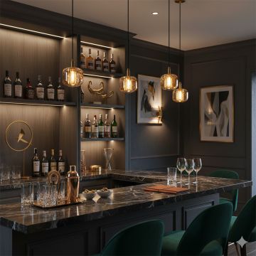 cubie globe pendant light amber main lifestyle