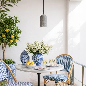 terrazzo cement pendant light black dark grey main lifestyle