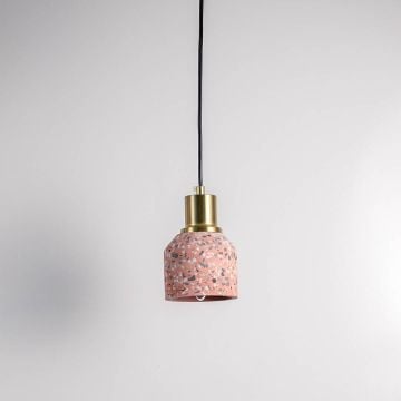 Slreeo Colored Pendant Light-Black & Pink Light Off White Background