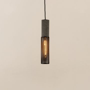Cement Industrial Style Pendant Lamp Grey Light On White Background