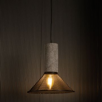 PONZANO Dark Grey Pendant light Light On Black Background