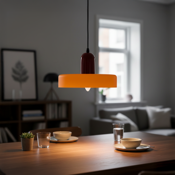 italian retro pendant light orange red main lifestyle