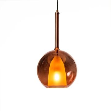 Deko Rose Gold Glass Hanging Light Light On White Background