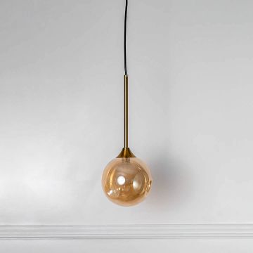 Drop Hanging light - Amber Light Off White Background