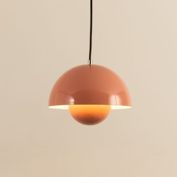 Flowerpot Pendant Light Pink Light On White Background