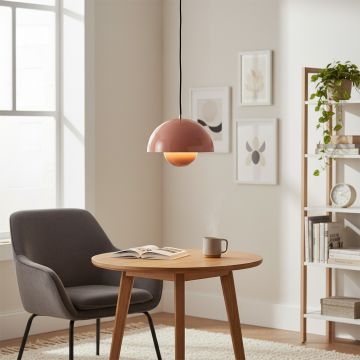 flowerpot pendant light pink main lifestyle