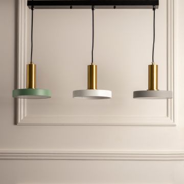 Linear Cluster Circle Pendant Nordic Light Light Off White Background
