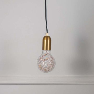 Crystal cut glass pendant light with golden holder elegant decorative ceiling lamp for dining bedroom and modern living interiors.