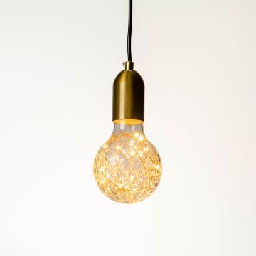 Mono Brass Gold Pendant Light Light On White Background