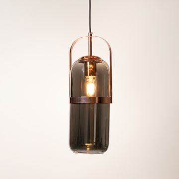 Romi Drop Hanging Light Smoky Light On White Background
