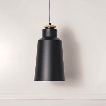 European Drum Pendant Lamp - Black Light Off White Background