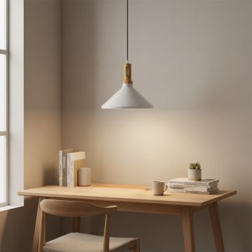 olov wood top scandinavian style white wood pendant light main lifestyle