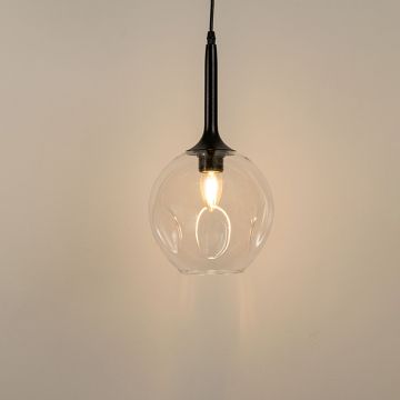 Dimple Glass Pendant Light Clear Light On White Background