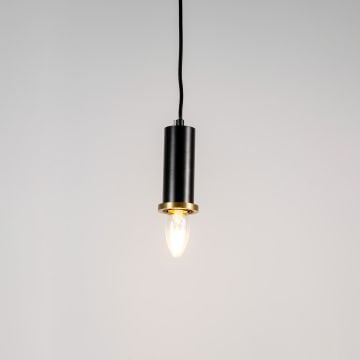 Long Chic Pendant Light Black Light On White Background