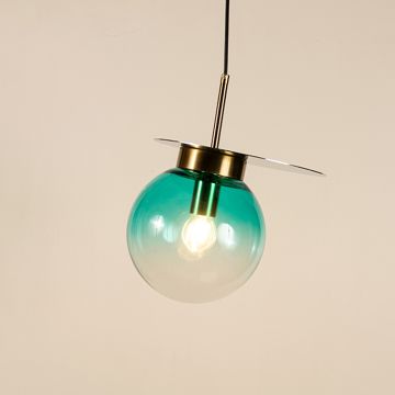 Visconte Glass Hanging Light BlueLight On White Background