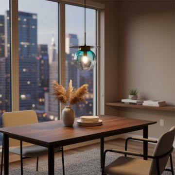 visconte glass hanging light blue main lifestyle