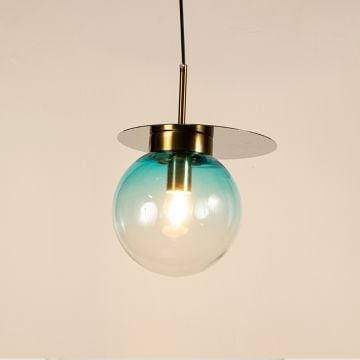 Visconte Glass Hanging Light Sky BlueLight On White Background