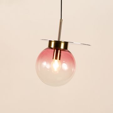 Visconte Glass Hanging Light PinkLight On White Background