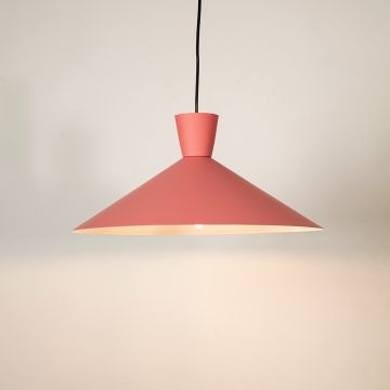 Martinelli Cono Pendant Light PinkLight On White Background