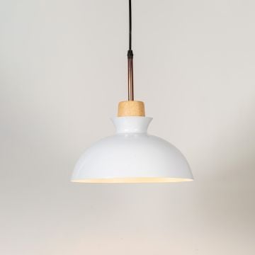 Dome Pendant Lamp White Light On White Background