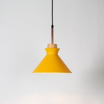 Pop Pendant Lamp Yellow Light On White Background