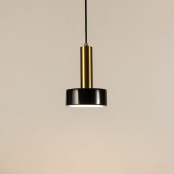 Tiered Marble Hanging Light BlackLight On White Background