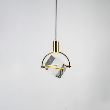 Crystal LED Pendant Light Light Off White Background