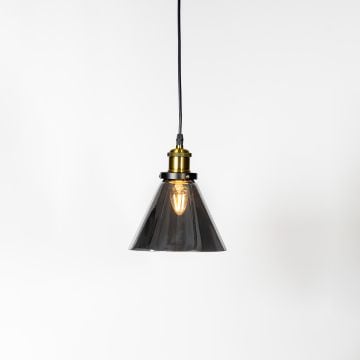 Bell Glass Pendant Light Black Light On White Background