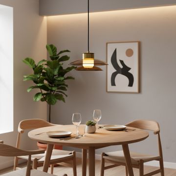 tiered disc glass hanging light amber main lifestyle