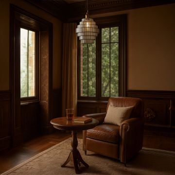 wave glass pendant lamp chrome main lifestyle