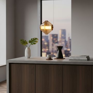 aristo smoked led pendant light amber main lifestyle