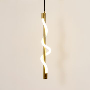 Curl Island Pendant Light Light on White Background