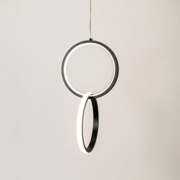 Hopf link LED Pendant Light Black Light on White Background