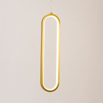 Dekum LED Pendant Light Gold Light on White Background