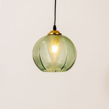 Bloomingville Adar Pendant Light Green Light on White Background