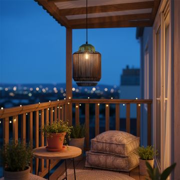 wada dual tone woven pendant lamp main lifestyle