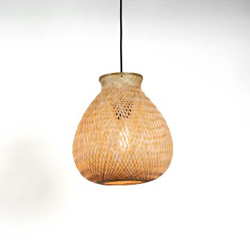 Twiggy Bamboo Pendant Lamp Light On White Background