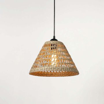 Sabai Grass Rope Pendant Lamp Light On White Background