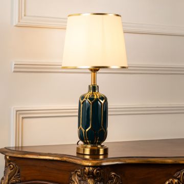 Florence Decorative Table Lamp for Living Room Light On White Background