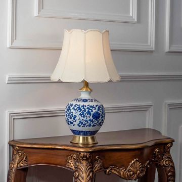 Eske Decorative Ceramic Table Lamp Light On White Background