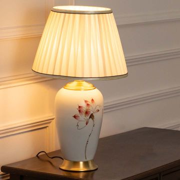Colette Decorative Table Lamp Light On White Background