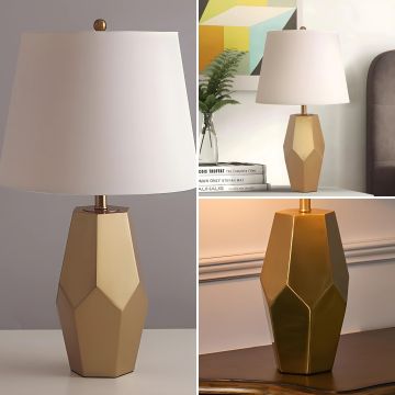 Hana Gold Metallic Table Lamp Lifestyle