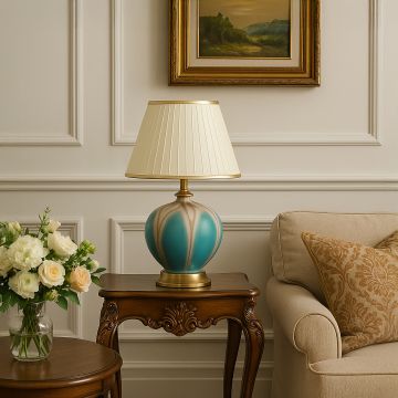 elke table lamp gold sky blue main lifestyle