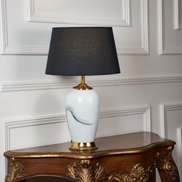 Regency Ceramic Table Lamp Light On White Background