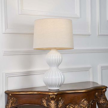 Perugia Ceramic Table Lamp Light On White Background