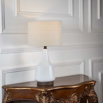 Jacin Ceramic Table Lamp Light On White Background
