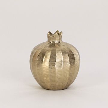 Mini gold pomegranate decor shown in styled interior without white background adding charm to seasonal decor