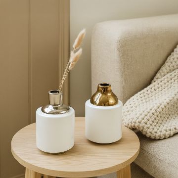 eliora vase gold desk planter open box main lifestyle