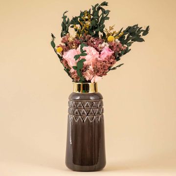 Plum Brown Gold Ceramic Vase Lifestyle
